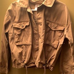 Brown colored Over throw button up jacket